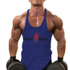 Summer Cotton Fitness Muscle Men&#39;s Thin Shoulder Strap I-print Halter Vest