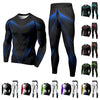 Men&#39;s 2 Piece Tracksuit Suit Compression Clothes Running Winter Long Sleeve Trousers