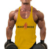 Summer Cotton Fitness Muscle Men&#39;s Thin Shoulder Strap I-print Halter Vest
