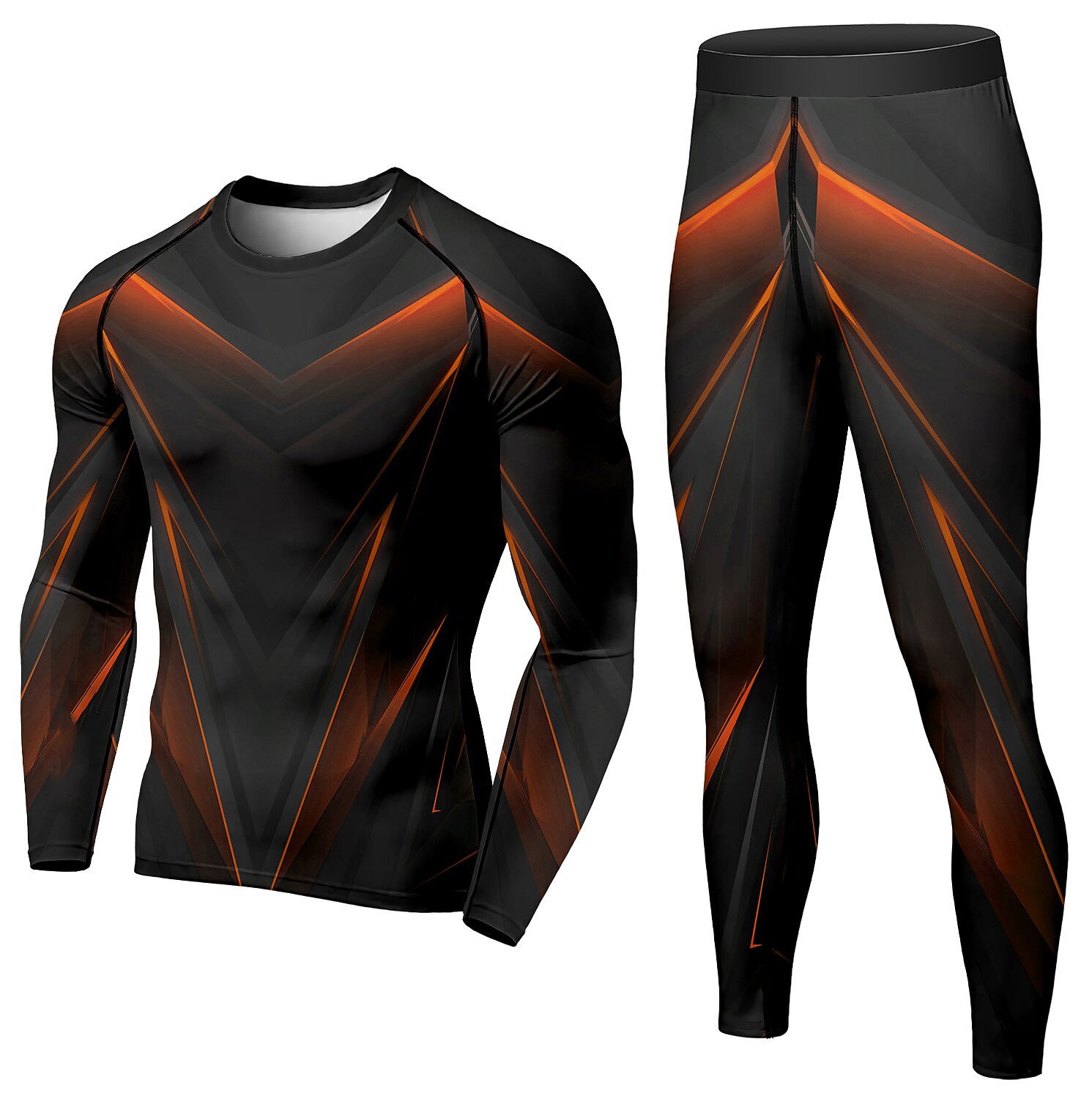 Men’s 2-Piece Tracksuit – Long Sleeve Top &amp; Pants, Winter Running