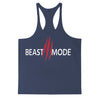 Summer Cotton Fitness Muscle Men&#39;s Thin Shoulder Strap I-print Halter Vest